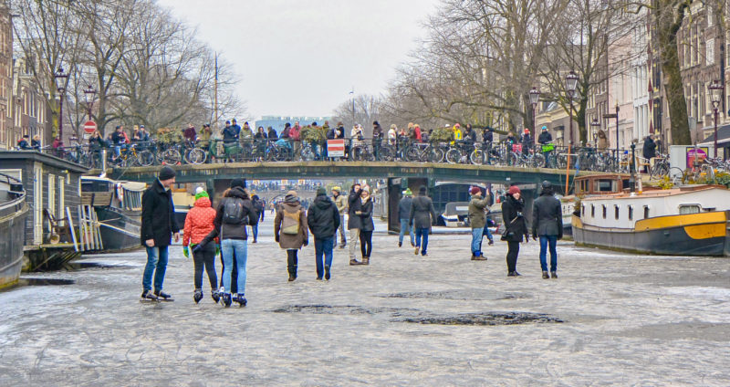 Frozen Amsterdam canals