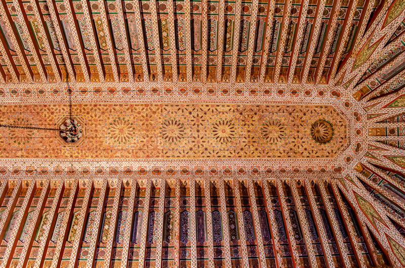 Marrakech palace wood ceiling