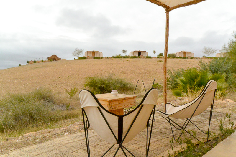 view from a tent at terre des etoiles