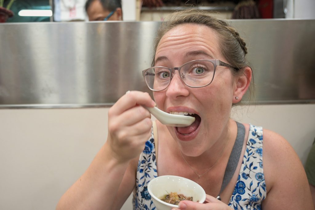 Jessica eats snake soup in Hong Kong