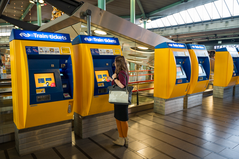 NS ticket machines at Amsterdam Airport Schiphol