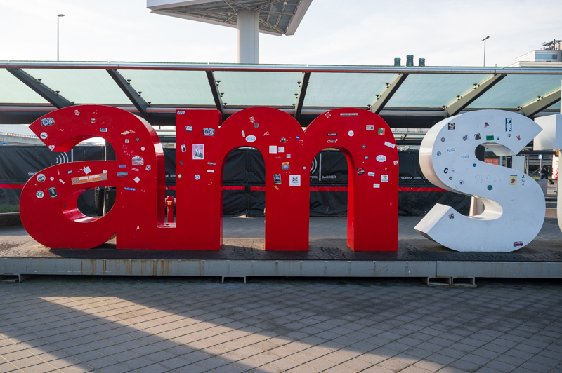 part of the iamsterdam sign at the airport