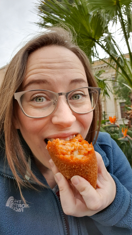 Jessica with Arancini